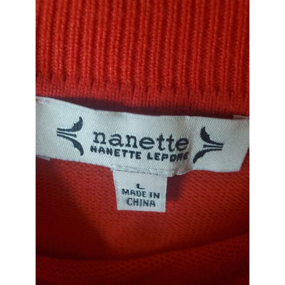 Nanette Nanette Lapore Red Sparkly Mock Neck Sweater, NWT, Large - Picture 5 of 6
